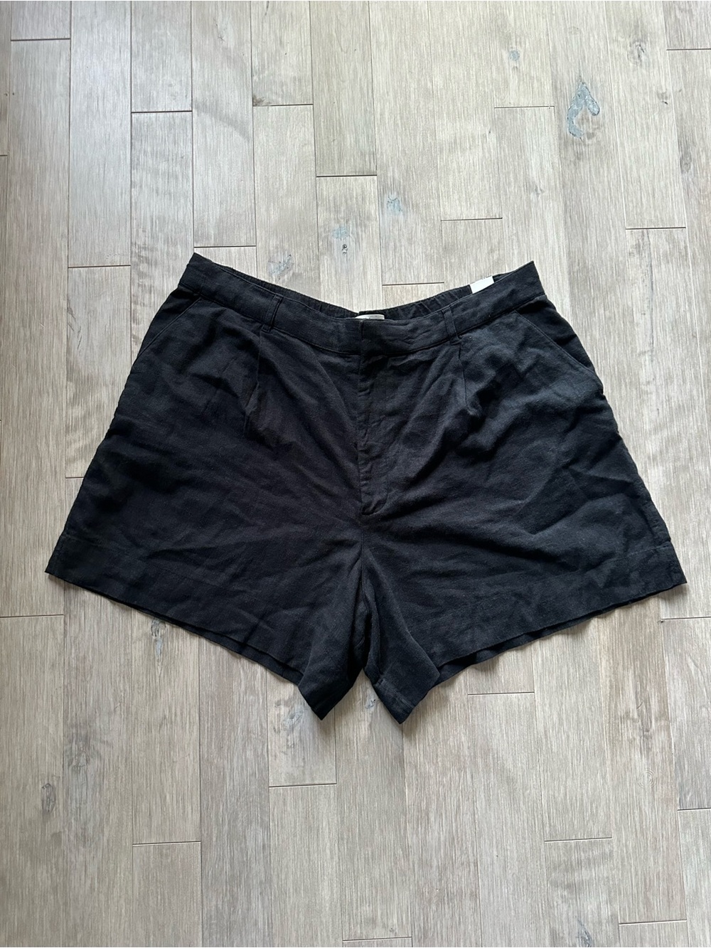 Abercrombie & Fitch 5" Linen Blend Black Casual Shorts Size XL